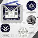 Masonic Master Mason Apron Silver Embroidery 14x16