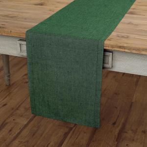 Solino Home Linen Table Runner 120 Inches Long - Athena, 100% Pure Linen Forest Green 14 x 120 Inch Table Runner for Dining, Winter, Easter, St Patricks Day