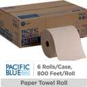 Georgia-Pacific Pacific Blue Basic Recycled Hardwound Paper Towel Rolls by GP PRO (Georgia-Pacific); Brown; 26301; 800 Feet Per Roll; 6 Rolls Per Case, 6 Count