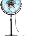 BEESTAR 18 Inch Heavy Duty High Velocity Pedestal Fan,Industrial Standing Fan with Adjustable Height and Tilt,3-Speed,Metal for Industrial, Commercial, Residential, Greenhouse,Black