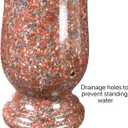 Granite Memorial Cemetery Vase for Grave Decoration,10" Height Headstone Flower Holder with Drain Hole