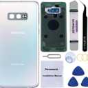 Rear Back Glass Replacement for Samsung Galaxy S10+ Plus 6.4 inches with Reparing Toolkit and Pre-Installed Adhesive (Prism White)