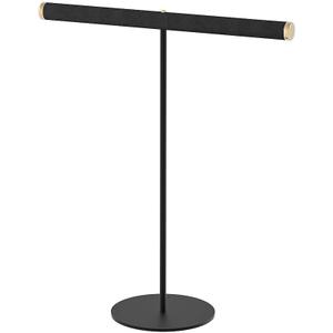 Coward T-Bar Necklace Organizer Stand, Velvet Necklace Bracelet Holder Stand with Metal Base, Hanging Jewelry Display Organizer for Women Girls (Black 1.6cm thickness tube)