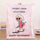 JANZAA Retirement Gift for Woman Blanket - Funny Soft Pink Throw Blanket - Happy Retirement Party Decorations for Women, Pink Retirement Gift, Party Decor and Teacher Retirement Gifts Blanket 50"X60"