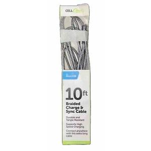 10 FT Braided Charge & Sync Cable