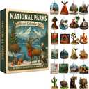 National Parks Advent Calendar 2025, 24 Days Christmas Countdown Calendar with Collectible Ornaments of Americas National Parks, Wildlife & Landscapes, Gift for Nature Lovers & Families