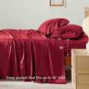 Bedsure California King Sheet Sets, Cooling Sheets, Rayon Derived from Bamboo, Breathable & Soft, Deep Pocket Up to 16 Inches, Hotel Luxury Silky Bedding for Hot Sleepers, Burgundy
