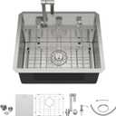 Outdoor Sink 21 Inch Undermount Bar Sink with Faucet, 21"x18"x9"-Faucet