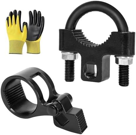 YZMLOL Inner Tie Rod Removal Tool Kit,Universal 3/8'' Inner Tie Rod U-Wrench Tool and 27-44mm Tie Rod End Hex Wrench Tool with 1/2" Drive for Most Vehicles Inner Tie Rod Removal and Installation.