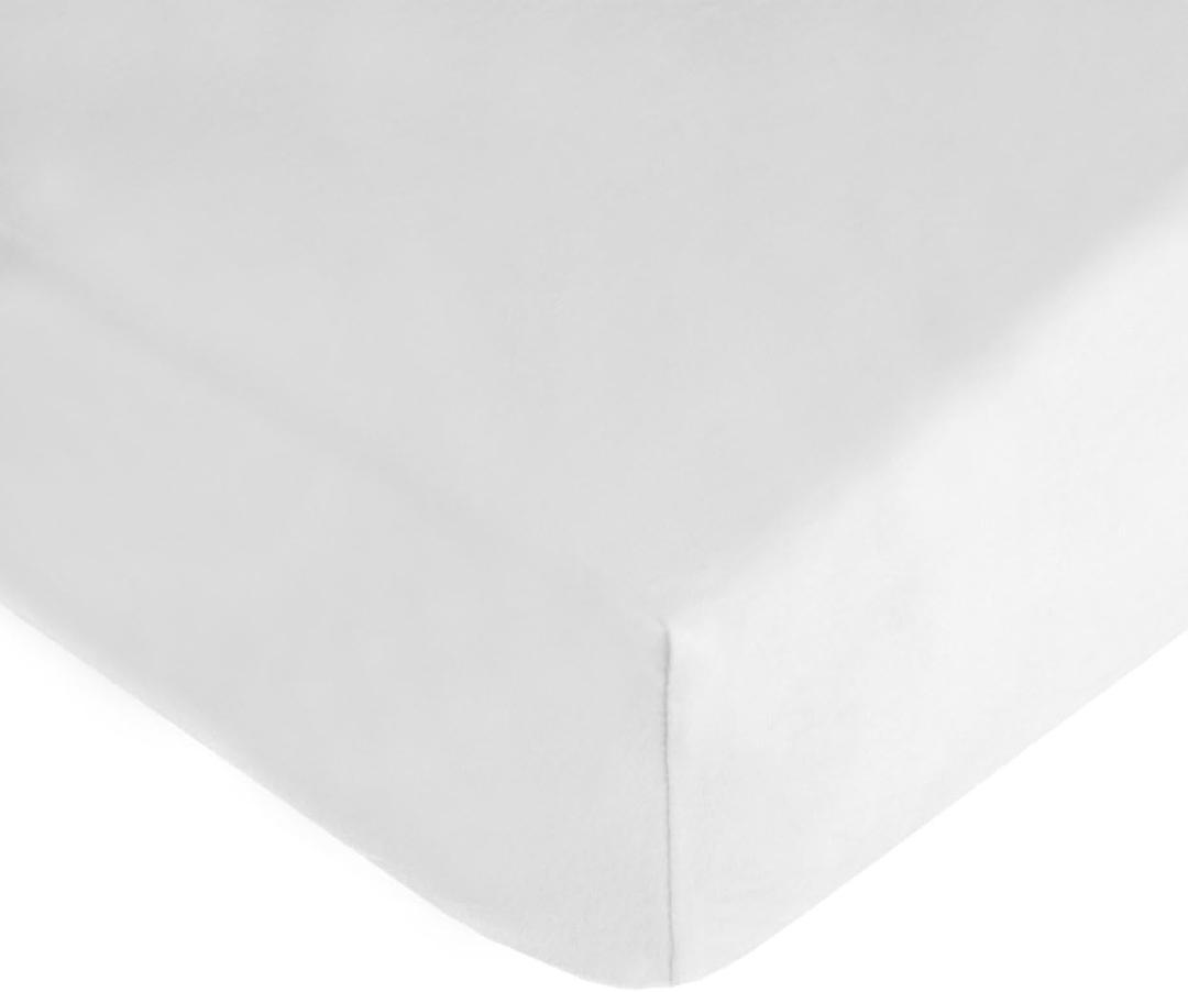 TL Care 100% Natural Cotton Fitted Crib Sheet 52" x 28" - Soft, Breathable, Hypoallergenic & Gentle Toddler Bed Sheet, White, Neutral for Boys & Girls