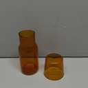 Bedside Glass Water Carafe Set with Cup, Glass Carafe with Lid Mouthwash Cups for Bedroom Bathroom Juice Wine Milk 19oz Amber