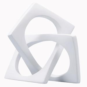 DOVDOV Geometric Cube White Knot Decorations, Geometric Sculptures, Modern Home Decorations for Home Decor Accents, Dining Tables, on Shelves, Consoles, entryway Tabletop centrepieces