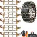 Thickened Snow Chains, 6 Pack Tire Chains for Truck SUV in Snow, Ice, Sand and Mud (Tire Width 195-225mm)