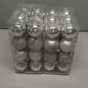 Emopeak 48Pcs Christmas Balls Ornaments for Xmas Christmas Tree - 4 Style Shatterproof Christmas Tree Decorations Hanging Ball for Holiday Wedding Party Decoration (Silver, 1.6"/4.2CM)