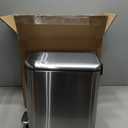 Garvee Bathroom Trash Can with Lid, 3.2 Gallon / 12 Liter Stainless Steel Garbage Can with Removable Liner Bucket, Small Step Wastebasket with Slim Design for Toilet Bedroom Office, Silver
