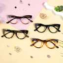 Zeelool Stylish Cat Eye Glasses Frame for Women with Non-prescription Clear Lens ZJGA357815 (Zjga357815-03 Dark-brown)