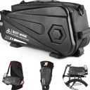 West Biking Bike Rear Seat Bag, Double Water Resistant, Zipper, Bicycle Trunk Pannier, 8.6L Capacity Waterproof Backseat Carrier Cargo Pouch with Strap & Rain Cover For Cycling (black-1)