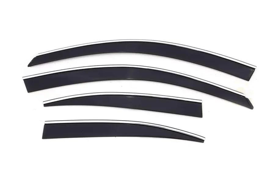 Auto Ventshade [AVS] Low Profile Rain Guards for 2006 - 2013 Lexus IS250/IS350 | Window Vent Visors, 4 pcs. - Smoke w/Chrome Trim | 794008