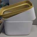 MOPALL Touchless Bathroom Trash Can with Lid, 3 Gallon / 12L Slim Motion Sensor Garbage Bin, Automatic Waste Basket for Bedroom, Office & Narrow Spaces, White & Gold