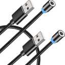 Magnetic Charging Cable (Not Including Magnetic Connector) [ 2-Pack, 10ft ], Terasako 3-in-1 Nylon Braided Cord, Compatible with Mirco USB, Type C andiProduct Device