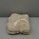 Cozy Bliss Faux Fur Throw Blanket for Couch, Fuzzy Soft Plush Thick Bubble Blanket for Sofa Bedroom Living Room, 50 * 60 Inches Beige