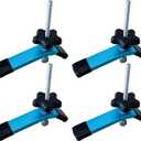 T Track Hold Down Clamps with USA Thread T Bolts, 4pcs Aluminum Middle Size 5-1/2 L x 1-1/8 W Light Blue Hold Down Clamps for Woodworking T-tracks, 5/16-18 T Bolts & Knobs