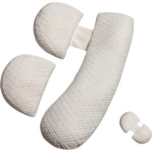Pregnancy Pillow for Pregnant Women, Soft Maternity Pillow with Detachable & Adjustable, Pillow with Pillow Cover - Support for Back, HIPS, Legs (Yellow)
