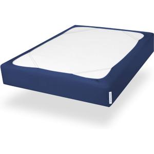 Queen Size Box Spring Cover with Smooth and Elastic Woven Material, Alternates for Bed Skirt, Wrinkle & Fading Resistant, Washable, Dustproof, Navy