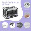 Lesure Collapsible Dog Crate - Portable Travel Kennel for Large Dog, 4-Door Pet Crate with Mesh Windows, Indoor & Outdoor, Light Gray
