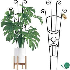 32.6in Monstera Plant Support Stakes for Indoor Plants, Metal Garden Plant Trellis for Climbing Plants, Pothos Vine Snake Climber Support2p, 32in,rectangular/2p