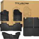 Floor Mats Compatible with Honda Pilot 8 Seats 2016-2022 (No Elite Models) - TTX LIGHTING All Weather Cargo Liner with Back Seat Cover TPE Trunk Mat & Backrest Mat & Floor Liners Pilot Accessories