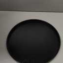 Round Solid Wood Serving Tray Extra Large Tea Coffee Snack Food Meals Serving Plate Non-Slip Kitchen Party Bar Server Ottoman Tray Breakfast Tray with Raised Edges (15inch/37.5cm) Black