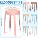 Nosiny 6 Pack Plastic Stackable Stools 18 Inch Portable Nesting Stack Stools Round Colorful Backless Bar Seating for Home Party Office  Morandi Color