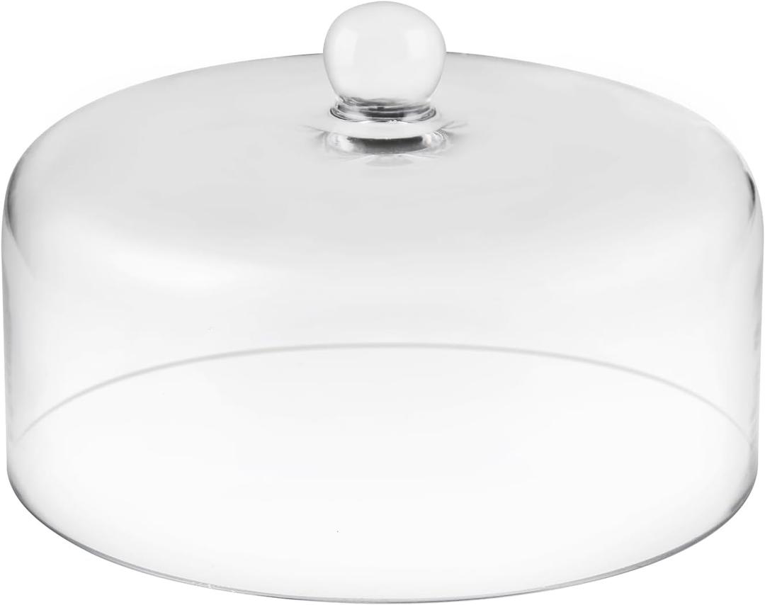 9.6" Wide Handmade Sturdy Glass Cake Dome, Cake Cover, Cake Stand, Cake Stand Topper, Glass Dome Cloche, Glasss Cloche (9.6"x5.5")