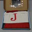 Christmas Stockings with Initials,20 Inches Large Knit Embroidered Letter Red White Christmas Stocking,Monogram Christmas Stocking for Famliy Holiday and Xmas Tree Fireplace (Letter J)