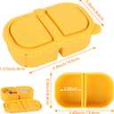 3 x 3 Pack 8.5 oz Silicone Reusable Snack Containers with Lids, Portable Sauce and Salad Small Containers 2 Compartments, Leak-proof Snack Boxes for Travel, Picnics, School