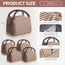 Chunful 24 Pcs Insulated Lunch Bag Bulk Reusable Thermal Lunch Box Waterproof Leakproof Tote Bag with Soft Liner for Women Men Office Work School Picnic Beach Fishing(Coffee)