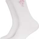 Team Bride Embroidered Socks White with Pink Bow Bridal Party Bachelorette Wedding Gifts. (008), One Size