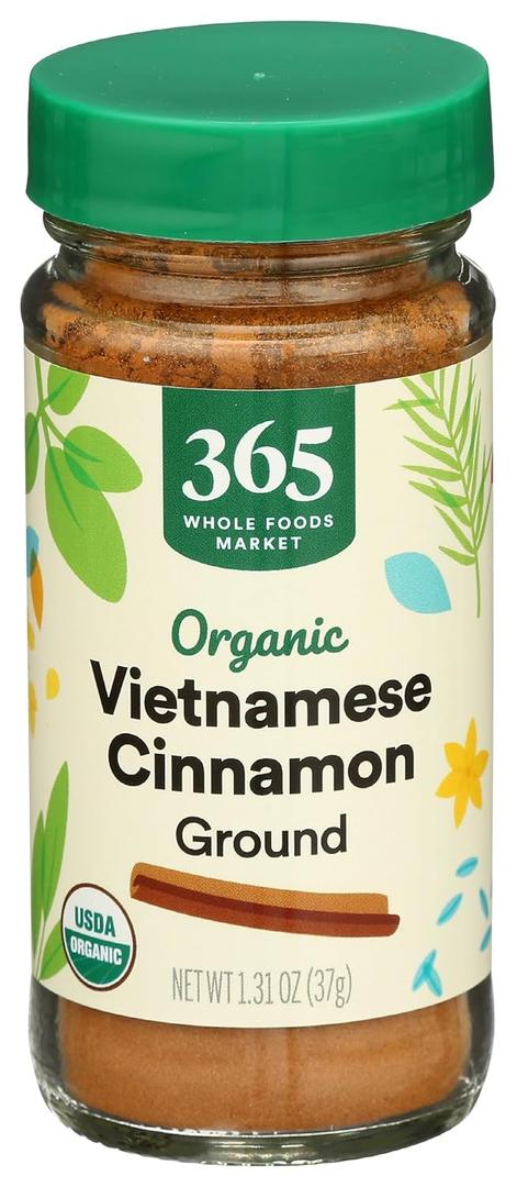 365 by Whole Foods Market, Organic Vietnamese Cinnamon Ground, 1.31 oz, BBD: 08/2028