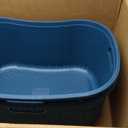 Mind Reader 40L Laundry Basket, Clothes Hamper, Wicker Design, Plastic, 23"L x 14.5"W x 11"H, Set of 2, Blue