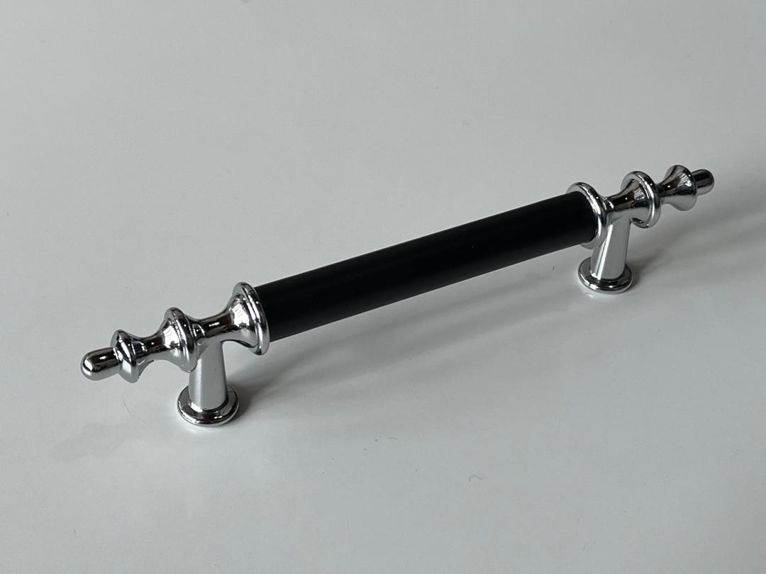 SA Home Products Cabinet and Drawer Pulls and Knobs. Furniture Pulls Made by Aluminum & Zinc Alloy, Antique Design with 4-inch Hole Spacing, 10-Pack, #JXFS2269 (Grey Color with Chrome Poles)