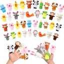 60 Pcs Finger Puppets Set - 19 Different Stuffed Animal Finger Puppets Bulk Easter Egg Hunt Filler for Storytelling, Role Playing, Teaching, and Easter Gifts