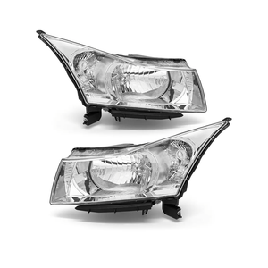 Headlight Assembly for 2011 2012 2013 2014 2015 Chevy Cruze LS/LT/LTZ 2016 Chevrolet Cruze Limited Chrome Housing with Clear Reflector Headlamp Replacement Pair