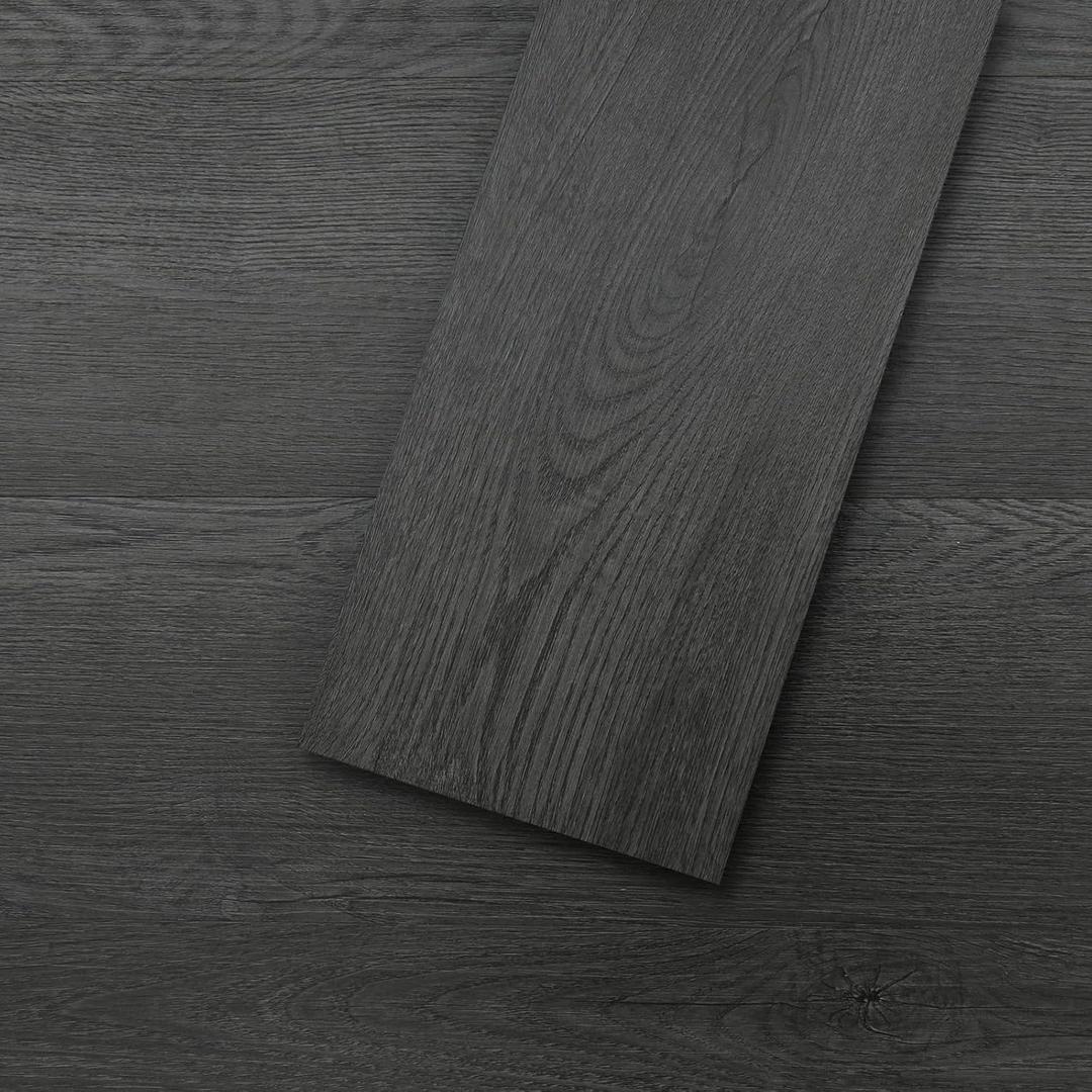Mysflosy Peel & Stick Floor Tile, 36-Pack 54 Sq.Ft Waterproof Vinyl Plank Flooring Self-Adhesive, Luxury Wood-Look Vinyl Planks for DIY Installation (36 x 6 inches, Midnight Black Oak)