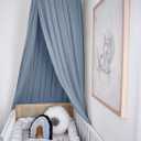 MAMERIA Kids Bed Canopy with Frills Cotton Hanging Tent Curtain Net for Reading Nook Hideaway Bedding Play Room Decor(Blue), 20"W x 20"L
