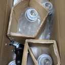 pasentel 34" Farmhouse Large Vanity Light, 4-Light Bathroom Lighting Fixtures Over Mirror, White Modern Rustic Industrial Indoor Wall Sconce Lighting for Bathroom, Cabinet, Mirror