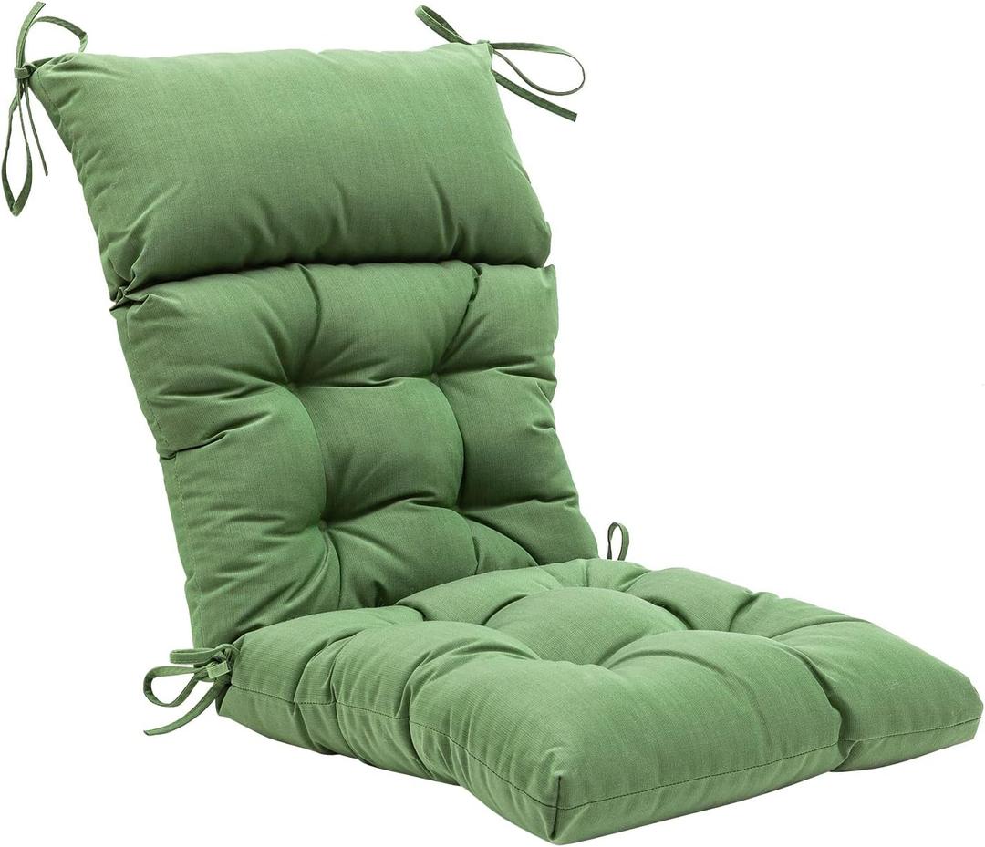 QILLOWAY Indoor/Outdoor High Back Chair Cushion,Spring/Summer Seasonal All Weather Replacement Cushions. (Dark Green)v