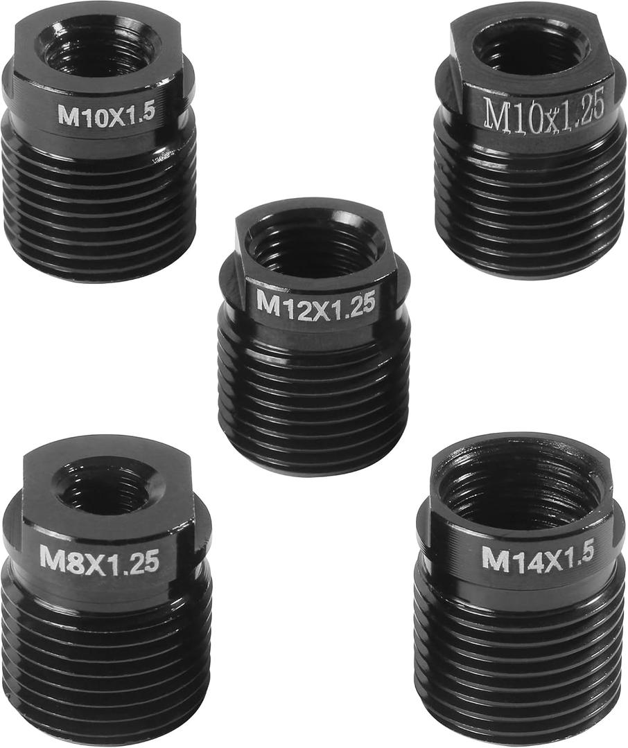 2 x 5PCS Shift Knob Adapter,Car Accessories,Universal Aluminum Alloy Universal Shifter Knob Adapter Nut Inserts for M10x1.25/M12/M14 Threads,Automotive Replacement,Suitable for Most Car Models