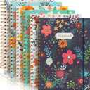 Coopay 6 Pack B5 Spiral Notebook Journal for Women, College Ruled Composition Notebooks Hardcover Spiral Journal, Cute Blooming Floral, Office School Business Supplies, 10.2" x 7.5", 160 Page