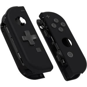 eXtremeRate Soft Touch Black Joycon Handheld Controller Housing (D-Pad Version) with Full Set Buttons, DIY Replacement Shell Case for Nintendo Switch & Switch Oled Joy-Con  Console Shell NOT Included